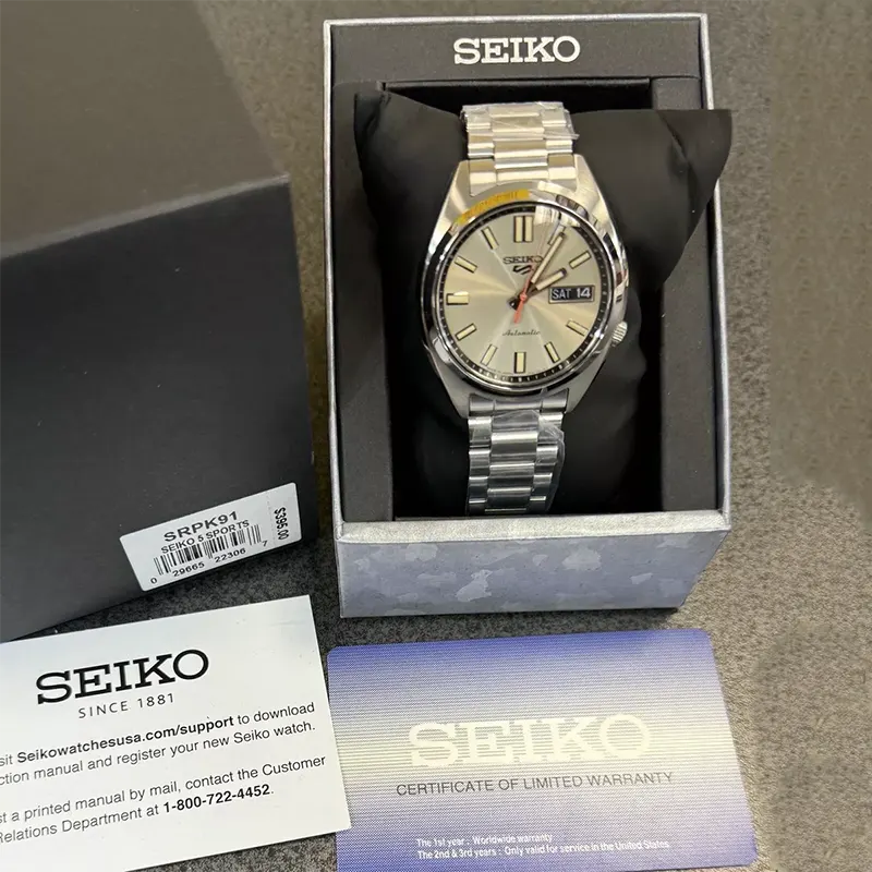 Seiko 5 Sports SNXS Ivory Sunray Dial Men's Watch- SRPK91